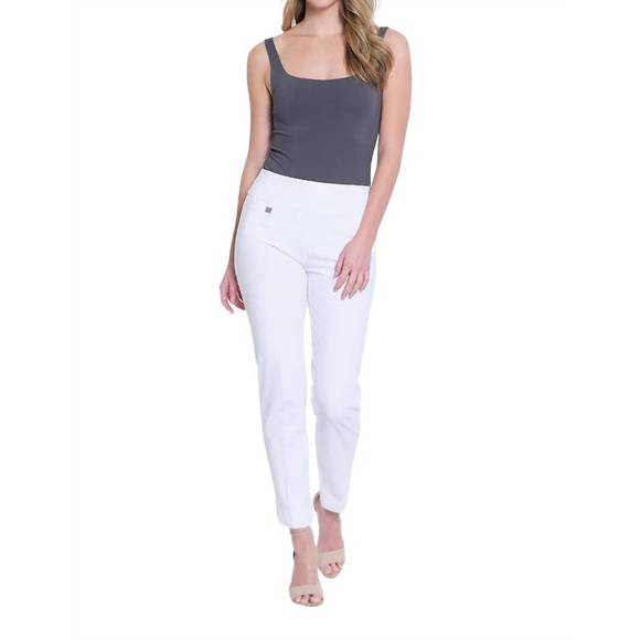 NEW MULTIPLES easy fit ankle pants in white - Picture 2 of 4